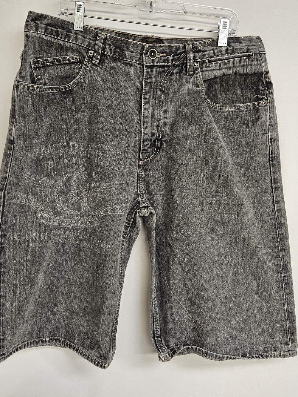 Vintage G Unit Shorts Mens 38 Black Baggy Carpenter Skater Y2K Faded Grunge